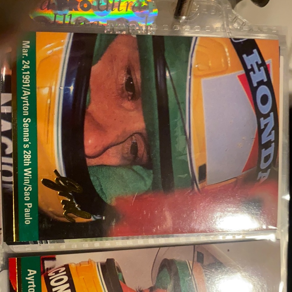 Grand Prix grid trading card Ayrton Senna